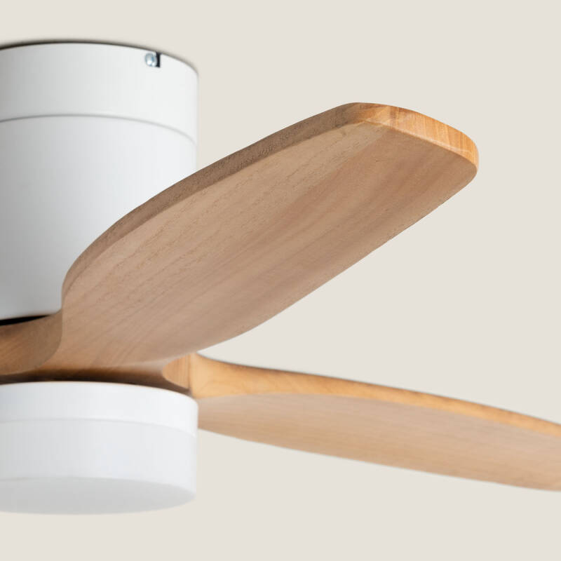 Bild von Deckenventilator mit Licht, geräuscharm, DC, Holzflügel, Leros