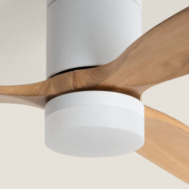 Bild von Deckenventilator mit Licht, geräuscharm, DC, Holzflügel, Leros