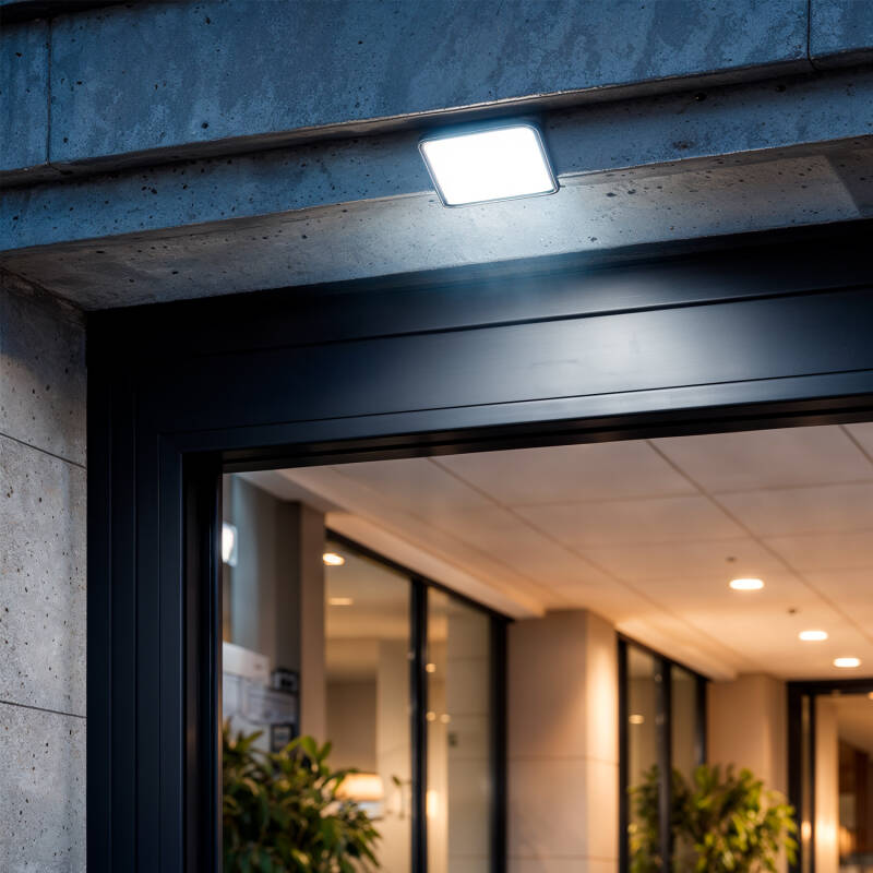 Bild von LED- Fluter 10W 120lm/W IP65 Slim Glas Weiss