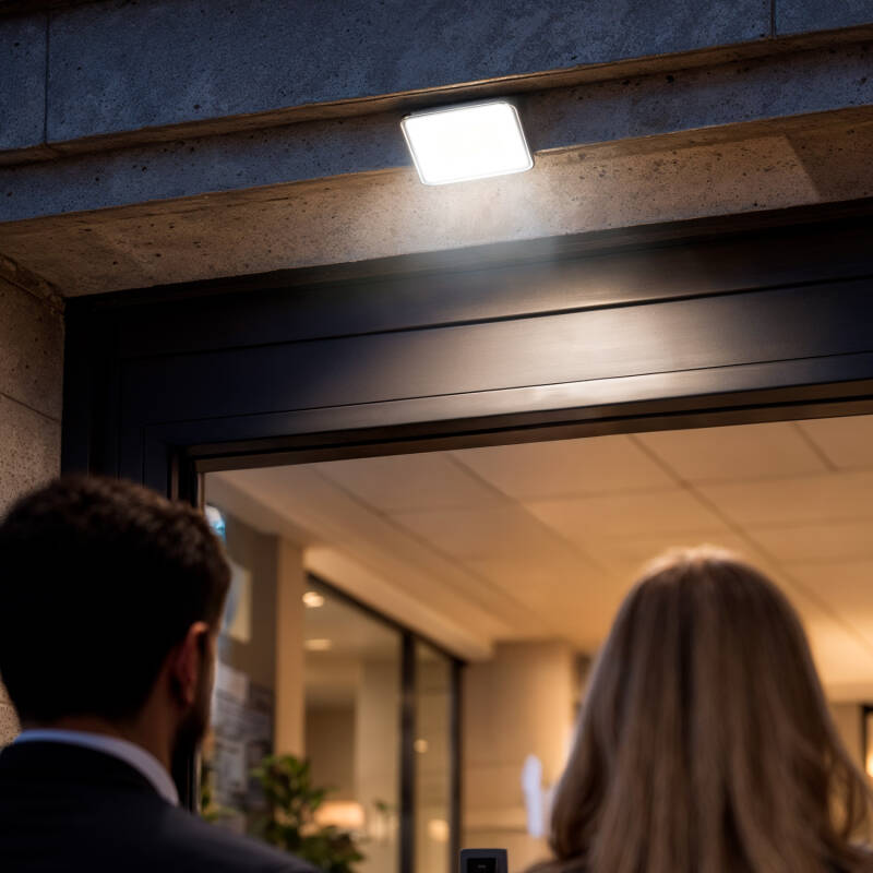 Image of Slim Glass 10W LED Floodlight 120lm/W IP65 in White