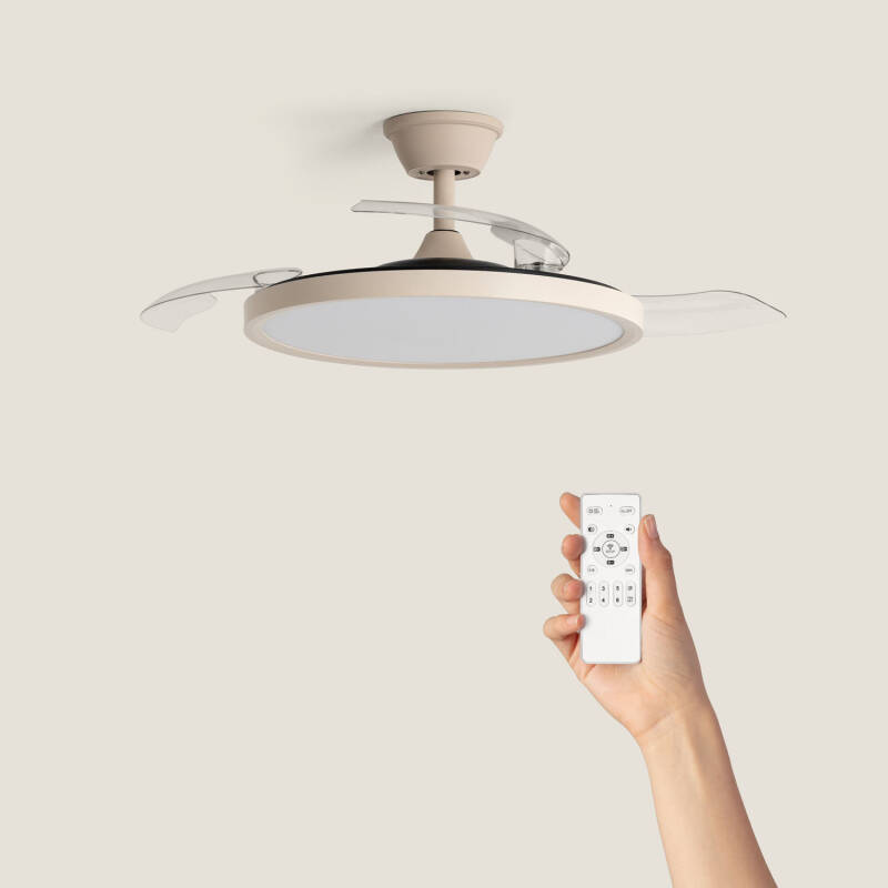 Bild von Deckenventilator mit Licht, geräuscharm, DC, einziehbare Flügel, Kleon