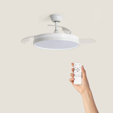 Deckenventilator mit Licht, geräuscharm, DC, einziehbare Flügel, Kaios