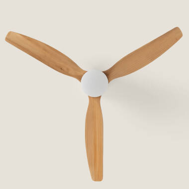 Bild von Deckenventilator mit Licht, geräuscharm, DC, Holzflügel, Leros