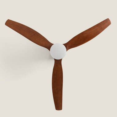 Bild von Deckenventilator mit Licht Lautlos DC Holzflügel Leros