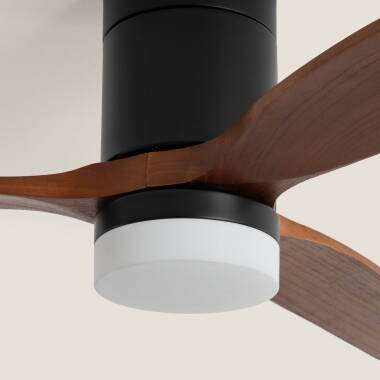 Bild von Deckenventilator mit Licht Lautlos DC Holzflügel Leros