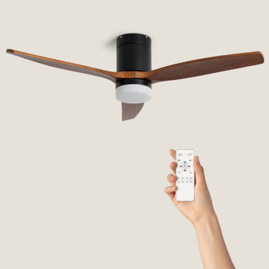 Deckenventilator mit Licht, geräuscharm, DC, Holzflügel, Leros