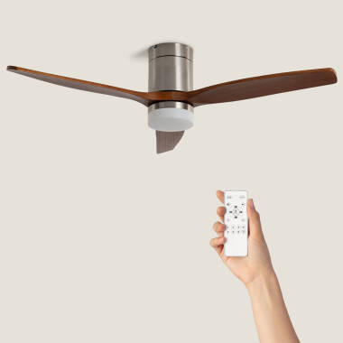 Deckenventilator mit Licht, geräuscharm, DC, Holzflügel, Leros