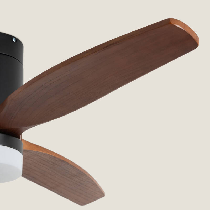 Bild von Deckenventilator mit Licht, geräuscharm, DC, Holzflügel, Leros