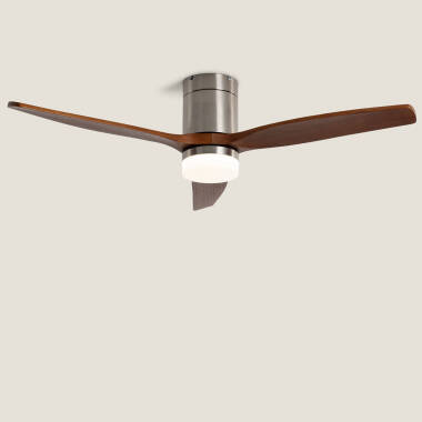 Bild von Deckenventilator mit Licht, geräuscharm, DC, Holzflügel, Leros