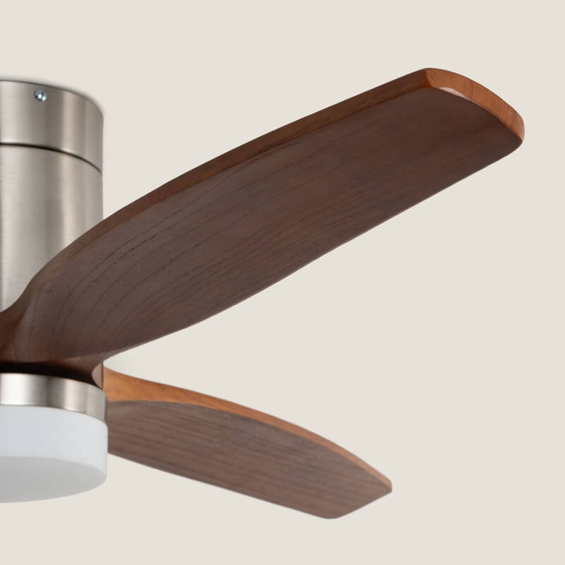 Bild von Deckenventilator mit Licht, geräuscharm, DC, Holzflügel, Leros