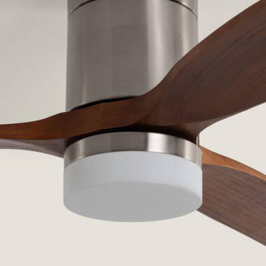 Bild von Deckenventilator mit Licht, geräuscharm, DC, Holzflügel, Leros