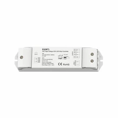 Contrôleur Wi-Fi Ruban LED 220V Monochrome/CCT/RGB SKYDANCE S3(WT) Compatible avec Bouton-poussoir et Télécommande RF