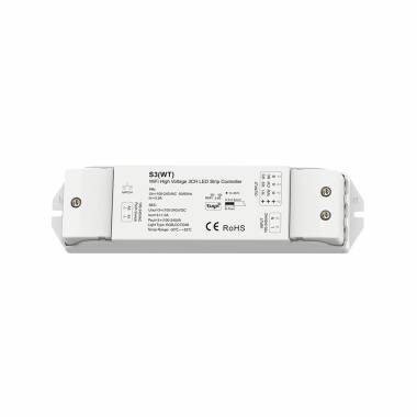 Wifi-controller voor 220V LED-strip, Enkelkleurig/CCT/RGB, SKYDANCE S3(WT), compatibel met drukknop en RF-afstandsbediening