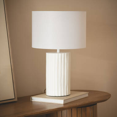 Afbeelding van Tafellamp Hars en Linnen Agate