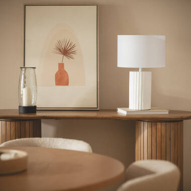 Afbeelding van Tafellamp Hars en Linnen Agate