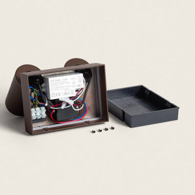 Immagine di Applique da Parete per Esterni LED 18W Alluminio CCT Selezionabile Due Faretti Kuriya