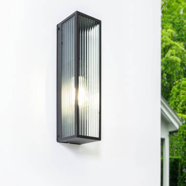Image of Taiga Outdoor Metal & Glass Wall Lamp 
