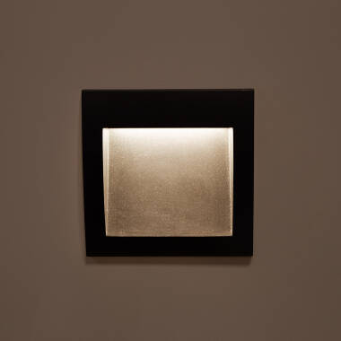 Image of Natt 4W Square Outdoor Recessed LED Wall Light Black