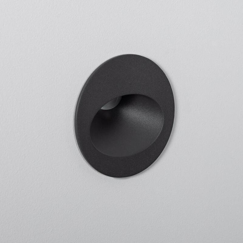 Bild von LED-Wandeinbauleuchte 3W Aussen Rund Grau Coney