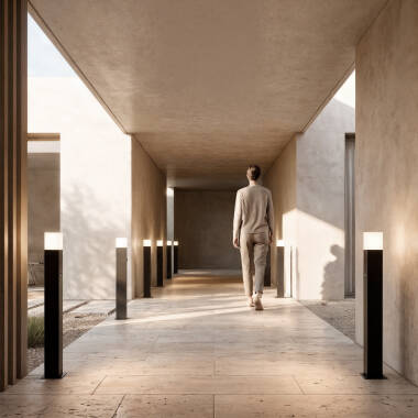 Bild von Bodenleuchte Außen Oberfläche Fuss 74cm mit Bewegungsmelder Augusta Schwarz