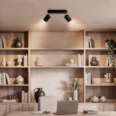 Bild von Deckenleuchte verstellbar metall 2 Strahler Albus Black Large