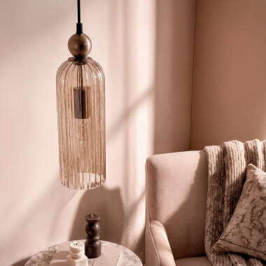 Image of Cheryl Metal & Glass Pendant Lamp 