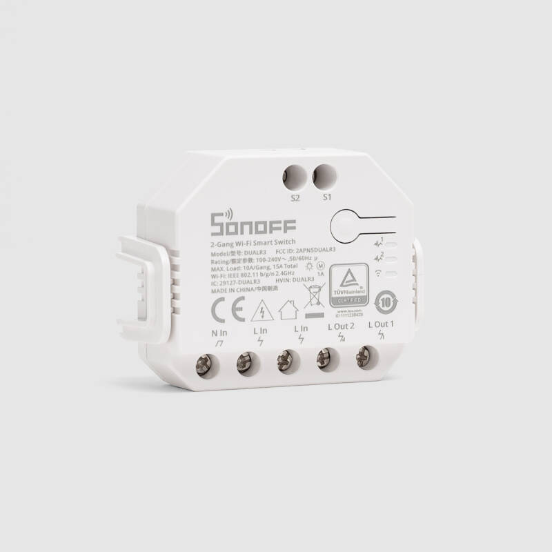 Immagine di Interruttore Wi-Fi Contatore di Energia Compatibile con Interruttore Convenzionale SONOFF Dual R3 15A