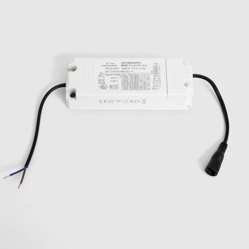 Image de Driver EAGLERISE Dimmable 0-10V 220-240V Sortie 12-40V 400-700mA 16-20W FLS-20-700 0-10 LA