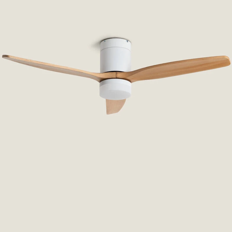 Bild von Deckenventilator mit Licht, geräuscharm, DC, Holzflügel, Leros