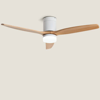 Bild von Deckenventilator mit Licht, geräuscharm, DC, Holzflügel, Leros