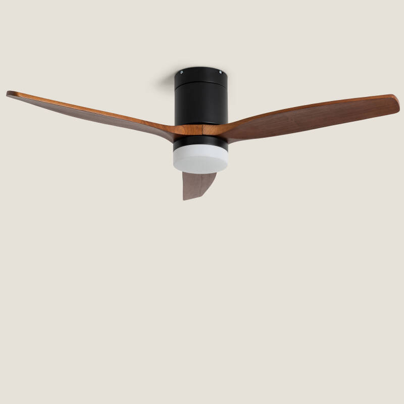 Bild von Deckenventilator mit Licht Lautlos DC Holzflügel Leros