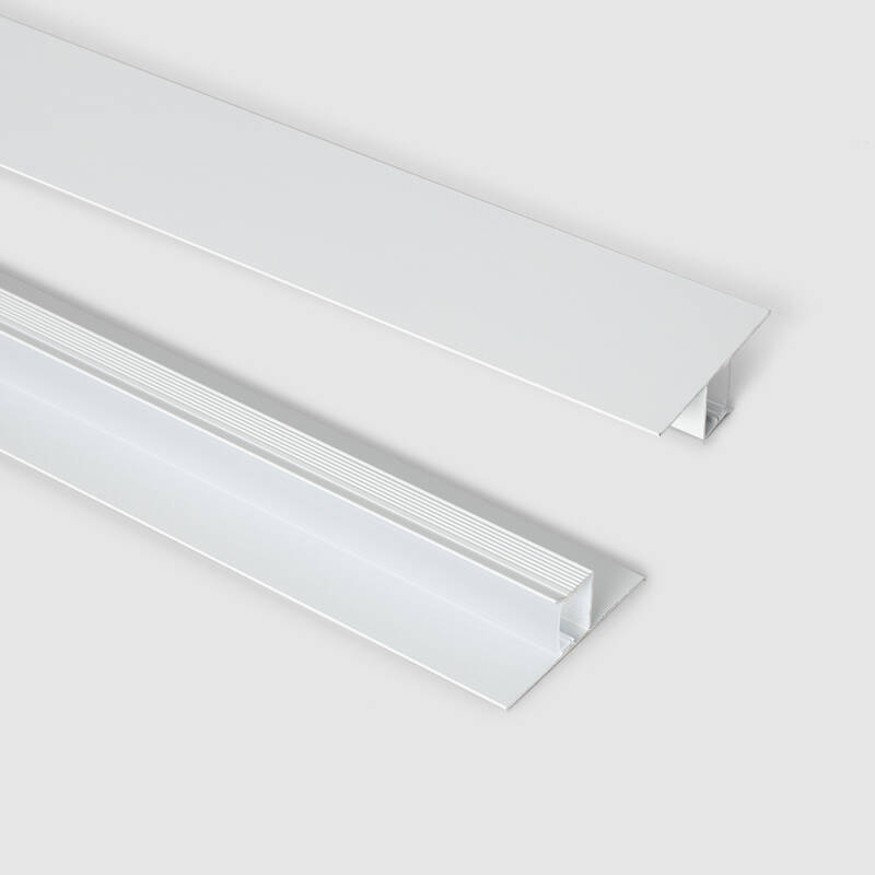 Image de Profilé Aluminium Intégration Plâtre/Placo pour Ruban LED jusqu'à 15 mm avec Capot Continu