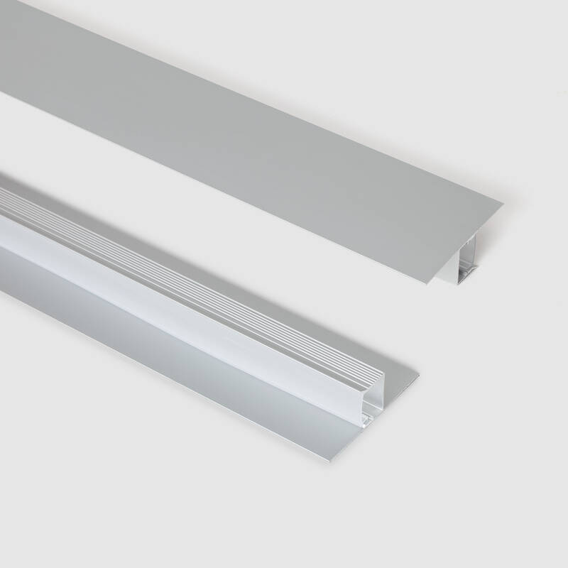 Immagine di Profilo in Alluminio Integrazione a Parete/Soffitto per Striscia LED fino a 15 mm con Copertura Continua