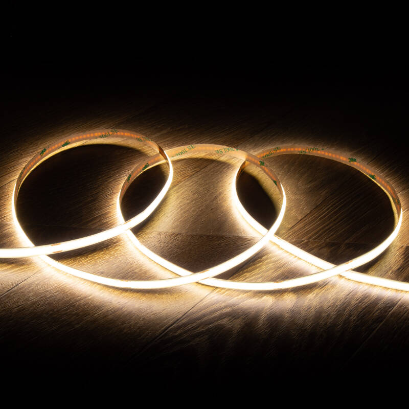 Afbeelding van LED strip 24V COB 480 LED/m 5 m 15 W/m 1500 lm/m High Lumen, breedte 10 mm, knipbaar per 5 cm, IP20, CRI90