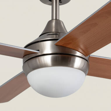 Image of Navy Wooden LED Ceiling Fan 110cm 