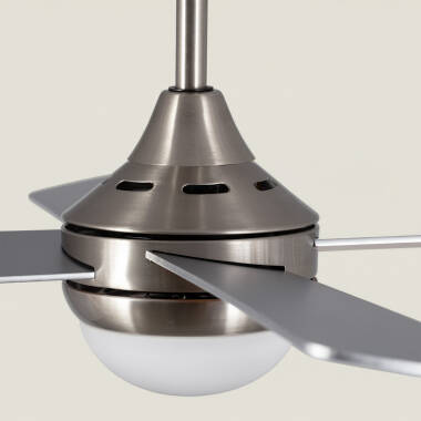 Image of Navy Wooden LED Ceiling Fan 110cm 