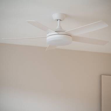 Patroclo Silent Ceiling Fan with DC Motor in White 132cm