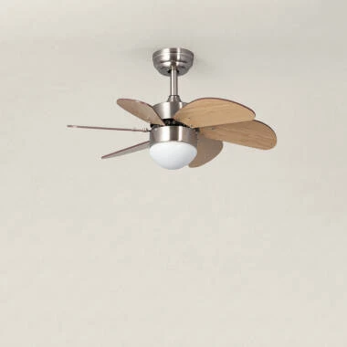 Ventilateur De Plafond AireRyder Classic 105 Cm Blanc Et Nickel Avec Lumière, Silencieux