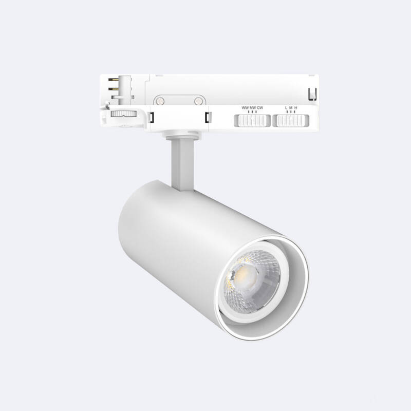 Image de Spot LED sur Rail Triphasé 30W Fasano CCT Sélectionnable Dimmable DALI Blanc