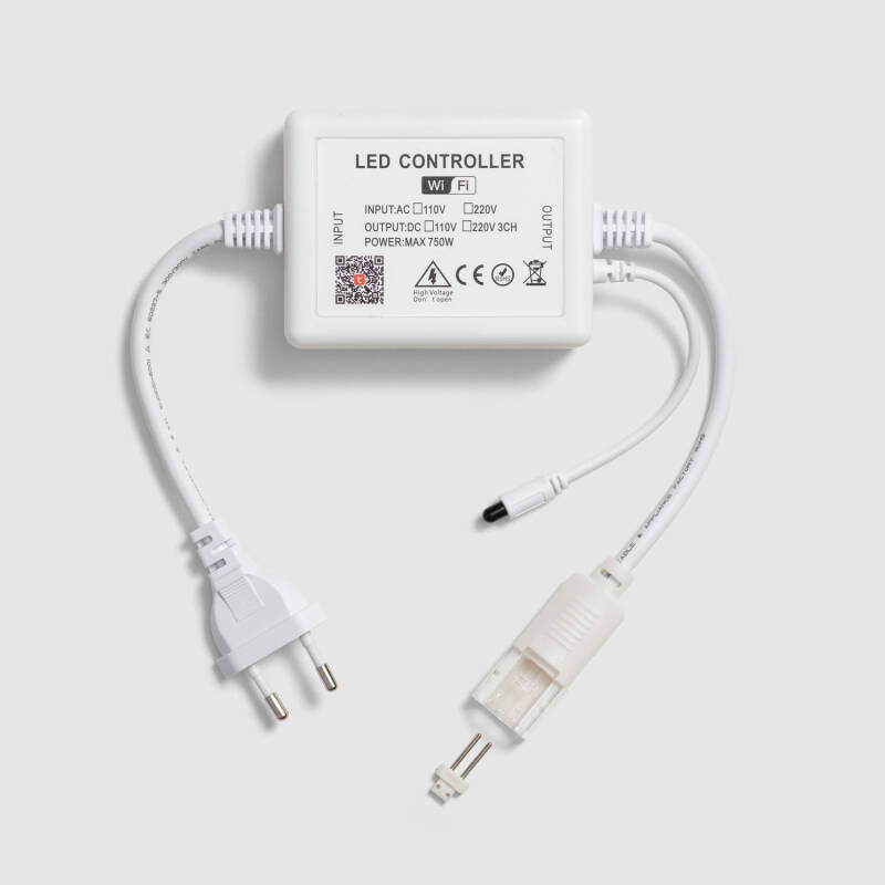 Afbeelding van WiFi Controller met RF-afstandsbediening Enkelkleurige LED-strip 220V AC