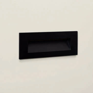 Groult 7W Rectangular Outdoor Aluminium Recessed LED Wall Light Black