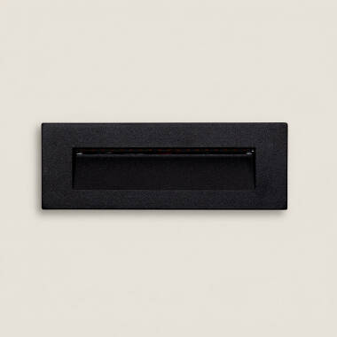 Image of Groult 7W Rectangular Outdoor Recessed LED Wall Light Black