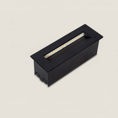 Image of Groult 7W Rectangular Outdoor Recessed LED Wall Light Black