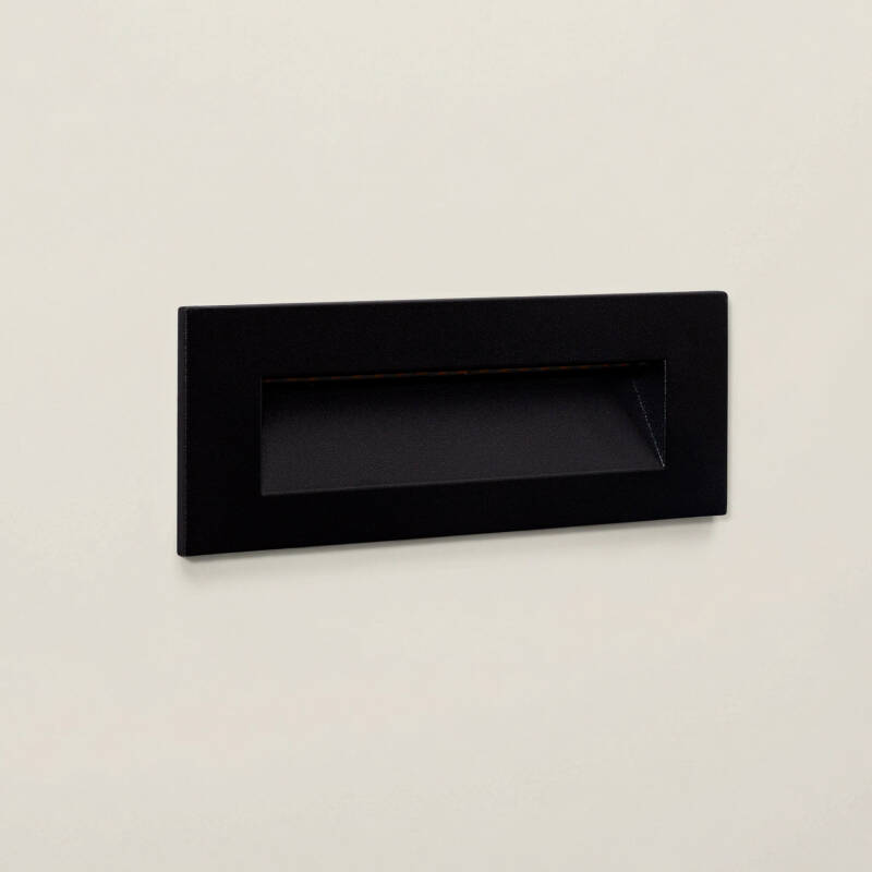 Image of 7W Groult Outdoor Rectangular Recessed Black LED Wall Light