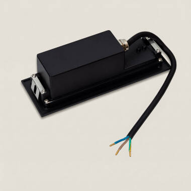 Image of Groult 7W Rectangular Outdoor Recessed LED Wall Light Black