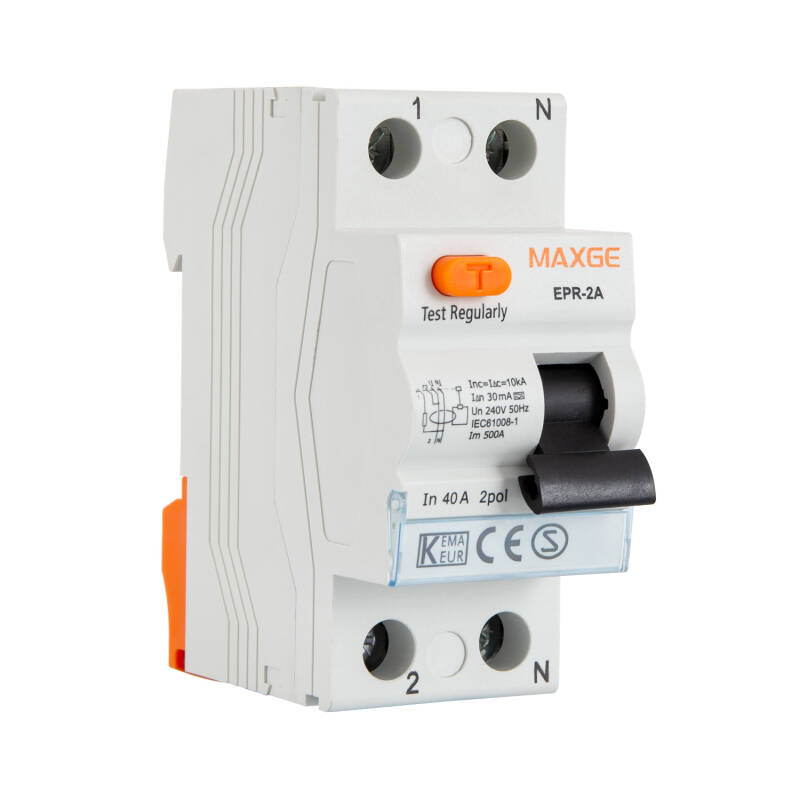 Afbeelding van Installatieautomaat Residentieel Super Geïsoleerd 2P 30mA 25-63A 10kA Klasse A MAXGE  