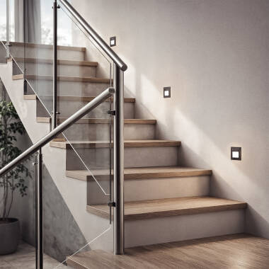 Image of Larry 1.5W Steel Recessed LED Wall Light