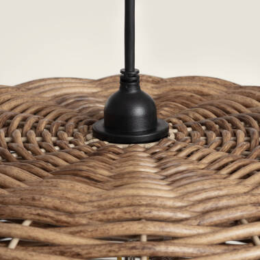 Afbeelding van Buitenhanglamp met rotan-Effect Léa Drum