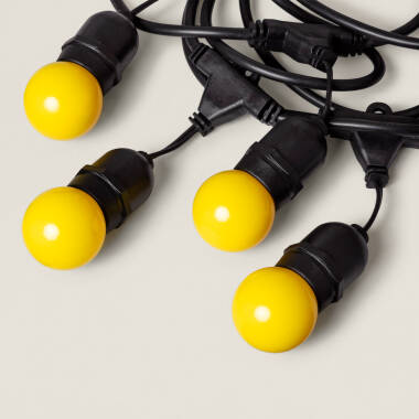 Bild von Set Girlande Waterproof 5.5m Schwarz + 8 LED-Glühbirnen E27 G45 3W Farbig