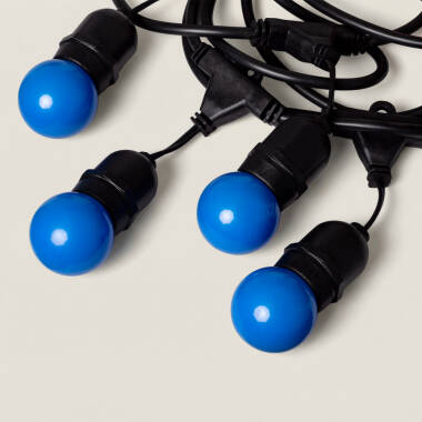 Image de Kit Guirlande Waterproof 5.5m Noire + 8 Ampoules LED E27 G45 3W de Couleurs